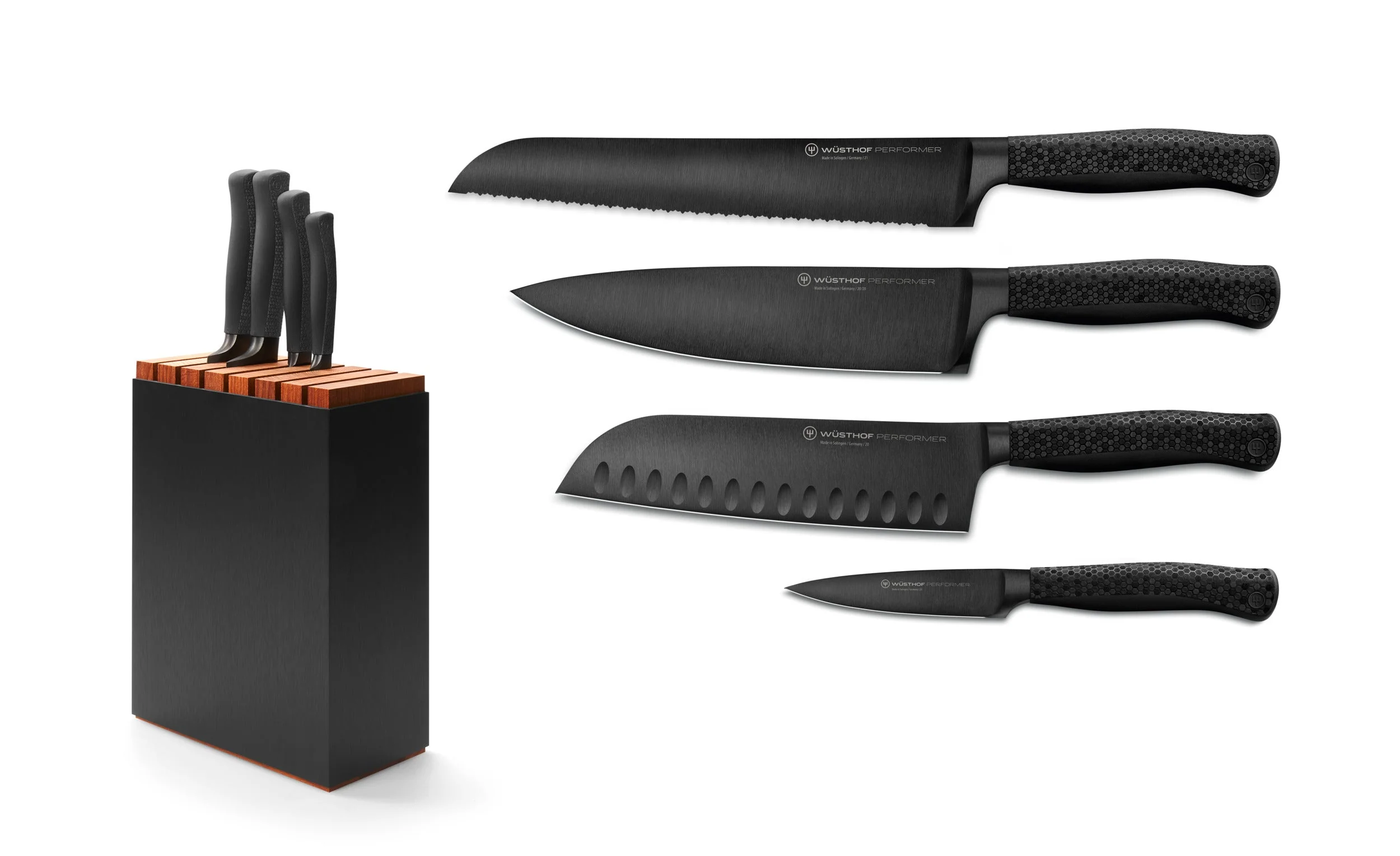 Performer 5-Piece Knife Block Set with Santoku - Image 2
